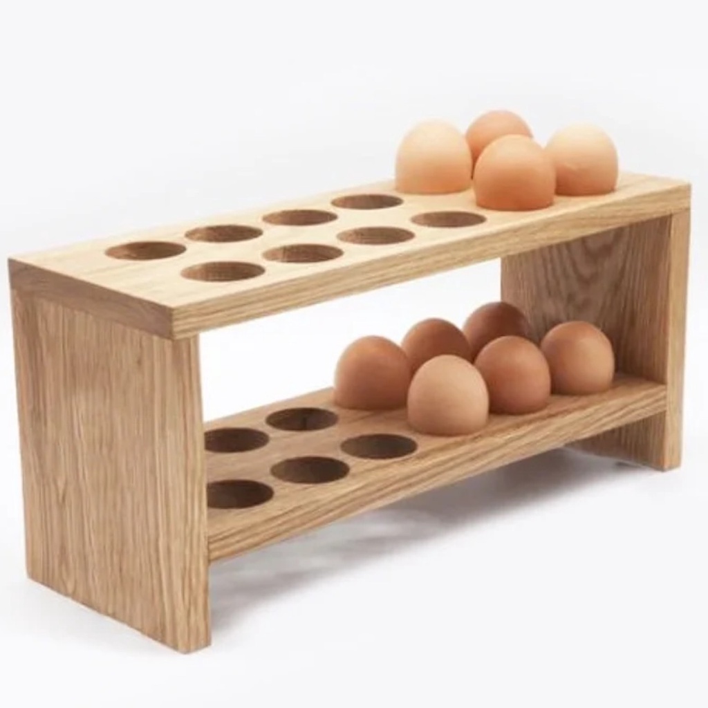 [FudFudAR] ฝุด-ฝุด-อะ ตระกร้าเก็บไข่ แบบที่3 ชั้นเก็บไข่ จุ 20 ฟอง ถาดเก็บไข่ ถาดเก็บไข่ไม้ ทำจากไม้แท้ สไตล์มินิมอล