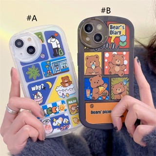 เคสโทรศัพท์ ซิลิโคน TPU กันรอยกล้อง ลายการ์ตูนหมี สําหรับ Oppo a77s a3s a9 2020 a15s F5 F7 F9 F11 Pro a74 5g a15 a16 a31 a36 a37 a53 a54 a76 a77 a83 a92 a93 a94 a96 a1k