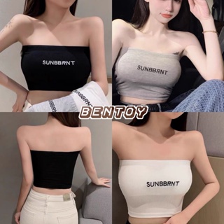 Bentoy(SUN)เสื้อเกาะอกมีฟองน้ำในตัว ผ้ายืด ผ้านิ่ม ใส่สบาย ลายวินเทจ