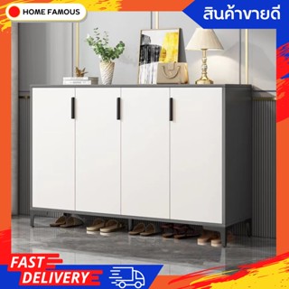 homefamous ตู้รองเท้า ตู้ไม้ ชั้นวางรองเท้า ความจุขนาดใหญ่ที่เรียบง่ายเรียบง่ายทันสมัย