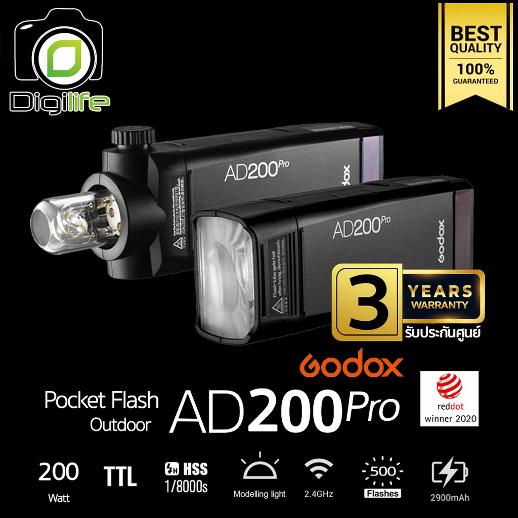 Godox Flash AD200Pro TTL HSS Pocket Flash - รับประกันศูนย์ Godox Thailand 3ปี