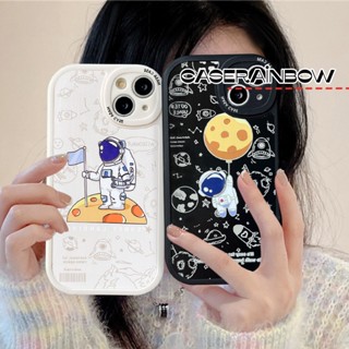 เคสโทรศัพท์มือถือ TPU แบบนิ่ม ลายการ์ตูนนักบินอวกาศ NASA สําหรับ IPhone 11 XR 6 6s 7 8 Plus 13 12 14 11 Pro MAX 14 Plus X XS MAX SE 2020