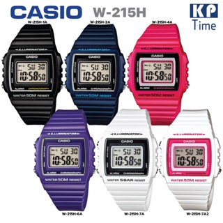 Casio นาฬิกาข้อมือผู้หญิง สายเรซิน รุ่น W-215H ของแท้ รับประกัน 1 ปี