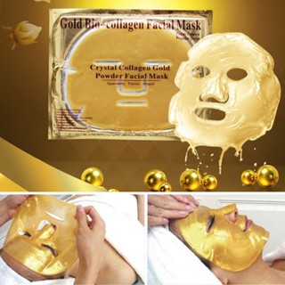 10PCS Gold Bio Collagen Facial Mask Crystal Collagen 24k Gold Eye Patch Anti Wrinkle Whitening Moisturizing Sheet Mask f