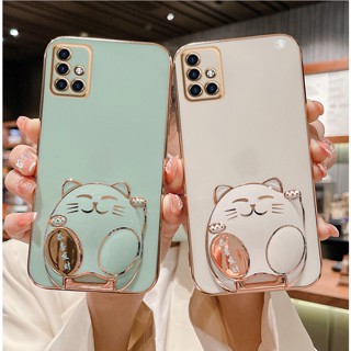 เคสโทรศัพท์มือถือ กันกระแทก ลายแมว พร้อมที่ตั้งวาง แฟชั่น สําหรับ Samsung Galaxy M23 M53 M33 M14 M51 M31 M12 M22