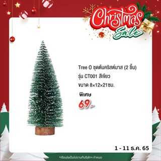 Tree O ชุดต้นคริสต์มาส (2 ชิ้น) รุ่นCT001 ขนาด8×12×21ซม. สีเขียว