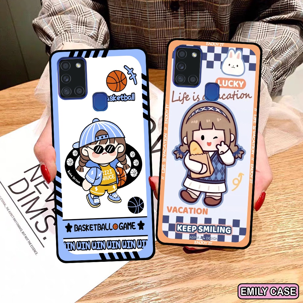 เคส Samsung A21s / M21 / M30s พิมพ์ลายบุคลิกภาพ สวย สาวกระโดดโรน่ารัก