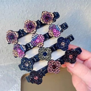 Women Elegant Flower Braid Hairpins Sweet Hair Decorate Clips Bangs  Duckbill Headband Fashion Hair Accessories Set Headdress