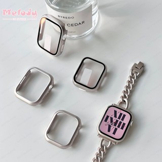 เคสฟิล์มกระจกนิรภัย กันรอยหน้าจอ สีอ่อน สําหรับ iwatch ultra 8 7 49 มม. 45 มม. 41 มม. iwatch series se 6 5 4 44 มม. 40 มม.