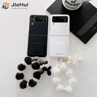 Jiehui เคสโทรศัพท์มือถือแฟชั่น แบบชิ้นเดียว พร้อมขาตั้ง สําหรับ Samsung Z Flip5 Z Flip4 Z Flip3