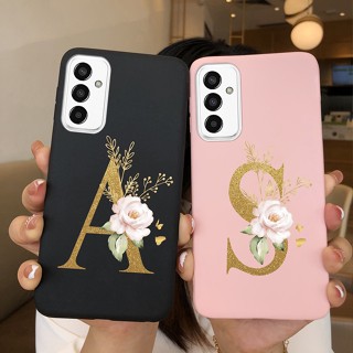 เคสโทรศัพท์ ซิลิโคนนิ่ม ลายดอกไม้ ตัวอักษร สําหรับ Samsung M13 Galaxy M 13 4 G M13 SM-M135F