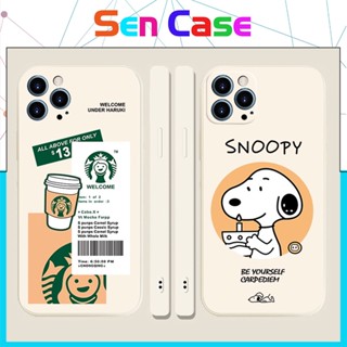 Snoopy coffee เคสไอโฟน iPhone 11 14 pro max เคส 14 plus case 12 13 promax เคสมือถือ iPhone 7 8 plus 8พลัส X Xr Xs Max