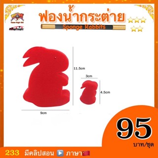 (มีคลิปสอน จีน) อุปกรณ์มายากล ฟองน้ำกระต่าย (Sponge Rabbits Magic)