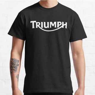 【Plus Size】เสื้อยืด ลาย Triumph สีขาว สไตล์วินเทจย้อนยุค สําหรับ Derbi Gas Harris Jawa SYM YMHAHA Suzuki GS