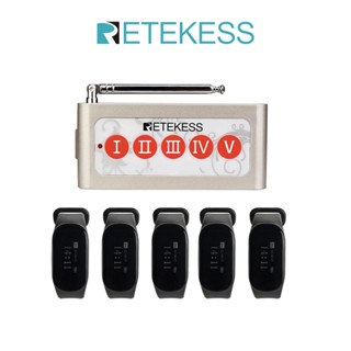 Retekess TD155 ตัวรับสัญญาณนาฬิกาข้อมือไร้สาย IPX7 กันน้ํา สําหรับร้านอาหาร ห้องครัว บาร์