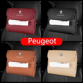 For Peugeot ที่แขวนกระดาษทิชชู่ในรถยนต์ อเนกประสงค์ แบบหนัง 2008 3008 4008 5008 308 408 508 301