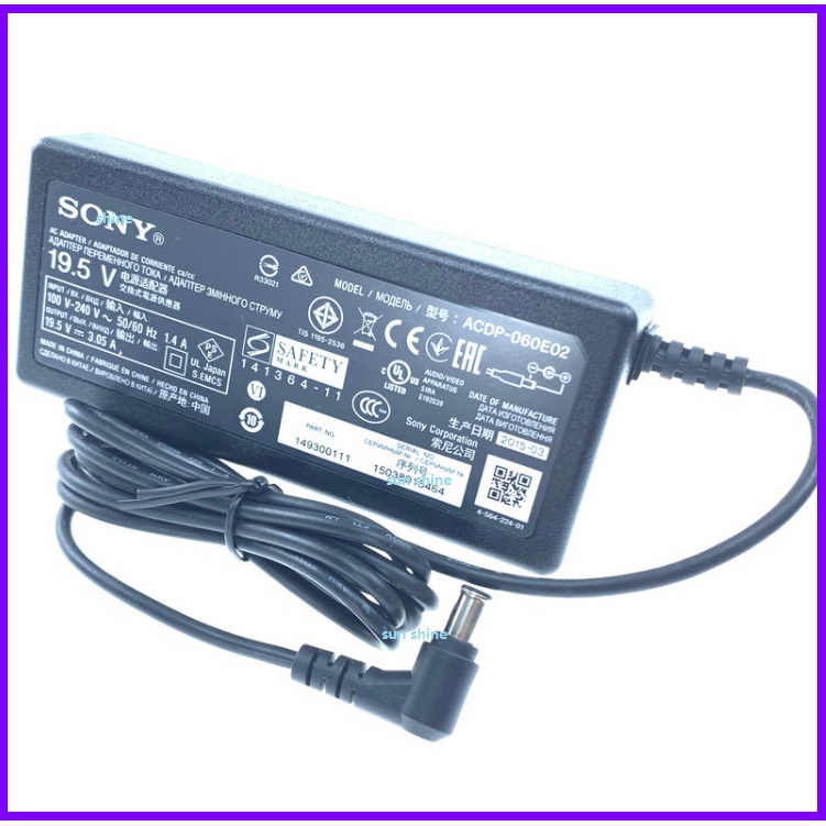 ใหม่ 19.5V3.05A 60W อะแดปเตอร์ไฟ AC สําหรับ Sony TV KDL32 KDL40 Series 19.5V 3.05A ACDP-060S02 ทดสอบ