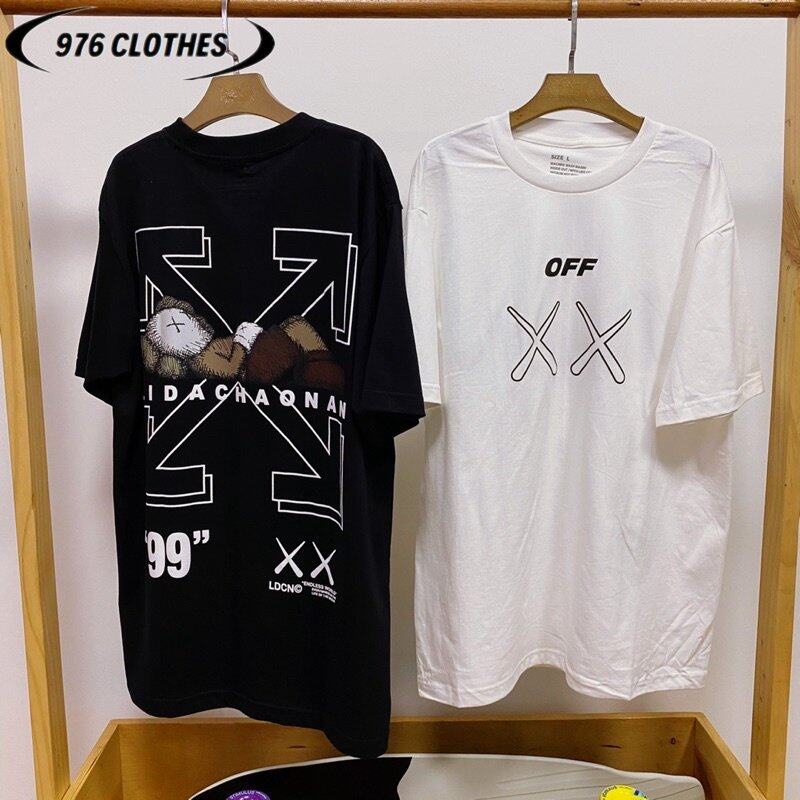 976 [พร้อมส่ง] เสื้อยืดแขนสั้น Off White & Kaws SML2XL3XL