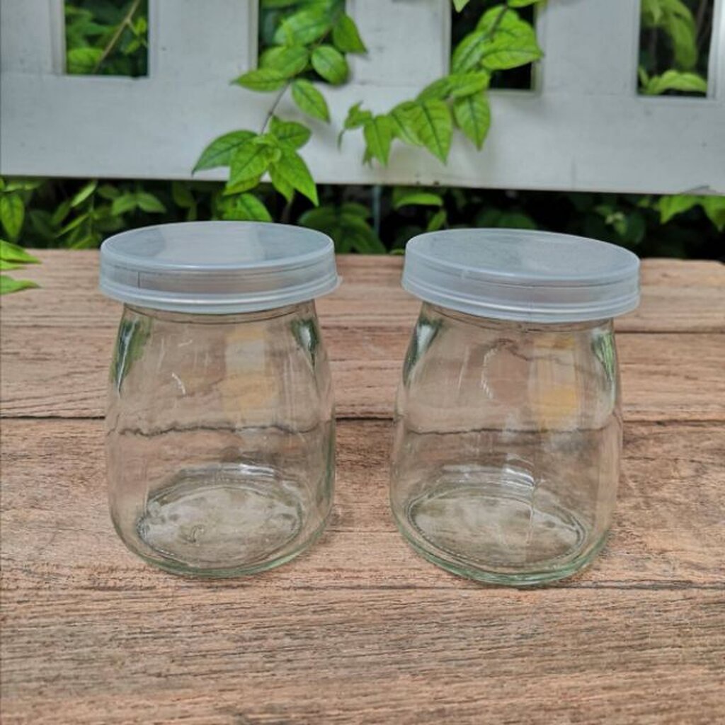 ขวดแก้วพุดดิ้ง พร้อมฝาพลาสติก ขนาด 5.5*7.8 cm ปริมาณ 100 ml. (1ขวด)