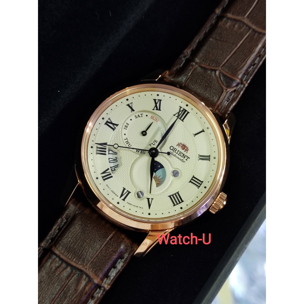นาฬิกา Orient Classic Mechanical SUN AND MOON สายหนัง รุ่น RA-AK0007S พิงค์โกลด์ / RA-AK0008S สีเงิน