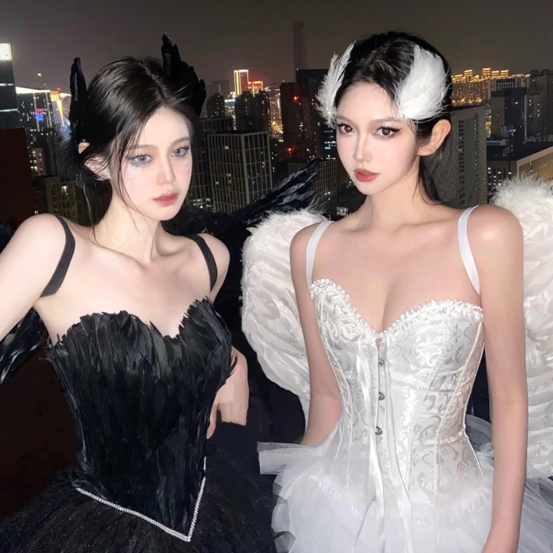 (3รุ่น) คอสเพลย์กิ๊บติดผมขนขาวดํารหัสถ่ายภาพศิลปะ SD-86