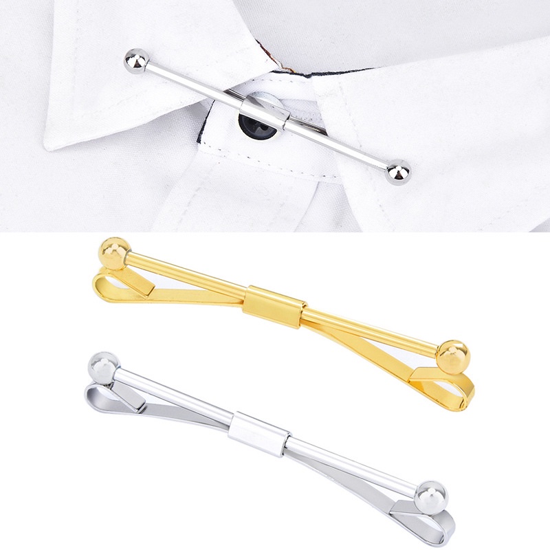 Neckline Clip Tie Stick Neckline Pin Copper Silver Gold Collar Pin Collar Pin คลิปผู้ชาย