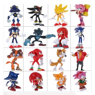 ฟิกเกอร์ เกม The Hedgehog โซนิค น่ารัก ของขวัญ ของเล่นสําหรับเด็กผู้ชาย ผู้หญิง 6 ชิ้น