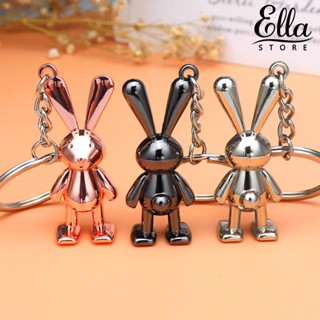 Ellastore123 พวงกุญแจ จี้การ์ตูนกระต่าย 3D อเนกประสงค์ ชุบไฟฟ้า เหมือนจริง ของขวัญปีใหม่ สําหรับผู้หญิง และผู้ชาย 2023