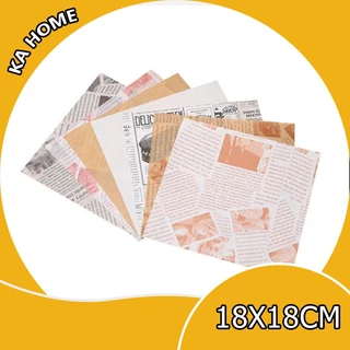 🔥กระดาษรองขนม (100ใบ/แพ็ค)ขนาด 18*18 ซม. รองอาหาร เบเกอรี่ และห่ออาหาร food grade KA HOME