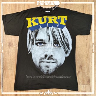 [ NIRVANA ] KURT COBAIN Original Bootleg เสื้อวง เสื้อร๊อค เนอร์วาน่า papamama vintage shirt