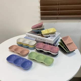 พร้อมส่ง‼️ ถ้วยน้ำจิ้มเซรามิค 2 หลุม และ 3 หลุม
