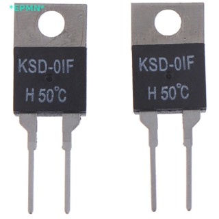 Epmn&gt; ใหม่ เทอร์โมสตัท สวิตช์เซนเซอร์อุณหภูมิ แบบเปิด KSD-01F 50 องศา 2 ชิ้น