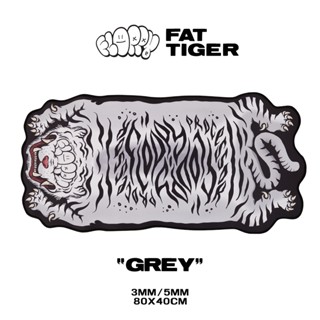 Floppy Fat Tiger Deskmat - GREY - แผ่นรองเม้าส์ แผ่นปูโต๊ะ ขนาด 80x40