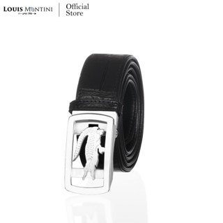 Louis Montini Crocodile Skin Belt เข็มขัดผู้ชายหนังจระเข้ หัวออโต้เมติค หนังจระเข้แท้ CDB04