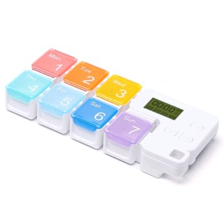 ตลับยา กล่องใส่ยา 7 ช่อง ตั้งเวลา Portable Alarm Pill Box