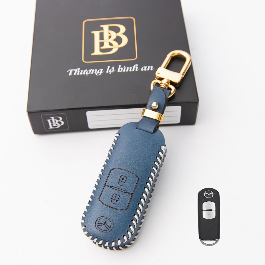 [ BB ] ปลอกหุ้มกุญแจรถยนต์หนัง มาสด้า 2,3,ซีเอ็กซ์5 (2ปุ่ม) หนังวัวอิตาลีนําเข้าสลักชื่อเจ้าของ+เบอร
