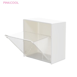 Pinkcool กล่องพลาสติก ติดผนัง สําหรับจัดเก็บสําลี เครื่องสําอาง เครื่องประดับ