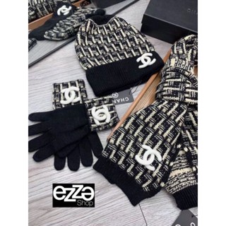 ผ้าพันคอชาแนล​ถุงมือหมวก​3​ชิ้นส่งฟรีมีของแถม