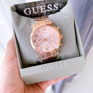 😻นาฬิกาข้อมือผู้หญิง #Guess  ตัวเรือนและสายสเตนเลสสีโรสโกลด์/สีทอง