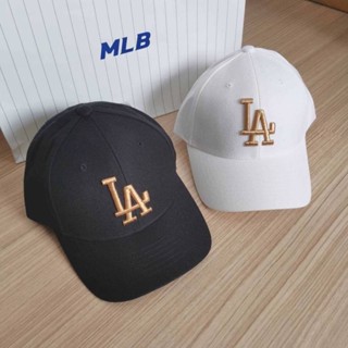 พร้อมส่ง MLB Metal Logo Ball Cap หมวก MLB โลโก้ LA สีทอง  Free size ด้านหลังหมวกมีสายปรับขนาดได้