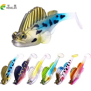 Hengjia เหยื่อตกปลาหนอนปลอม แบบนิ่ม 7 ซม. 14 กรัม 1 ชิ้น Sinking Bait Weedless Fishing Lures Paddle Tail Swimbaits，Dark Sleeper Swimbait Soft Plastic Fishing Lures