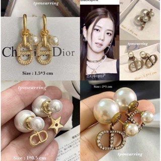 ต่างหู Dior CD ดิออร์ ก้านเงินแท้