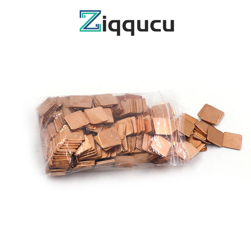 Ziqqucu แผ่นฮีทซิงค์ทองแดง 15*15 มม. สําหรับแล็ปท็อป คอมพิวเตอร์ CPU 10 ชิ้น