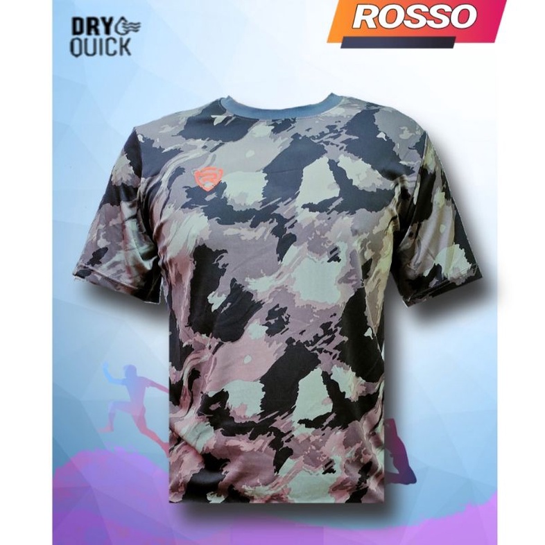 ROSSO เสื้อยืดคอกลม, เสื้อกีฬา, ลายทหาร,ลายพราง,ผ้าคุณภาพดี Polyester, นวัตกรรม COOL X