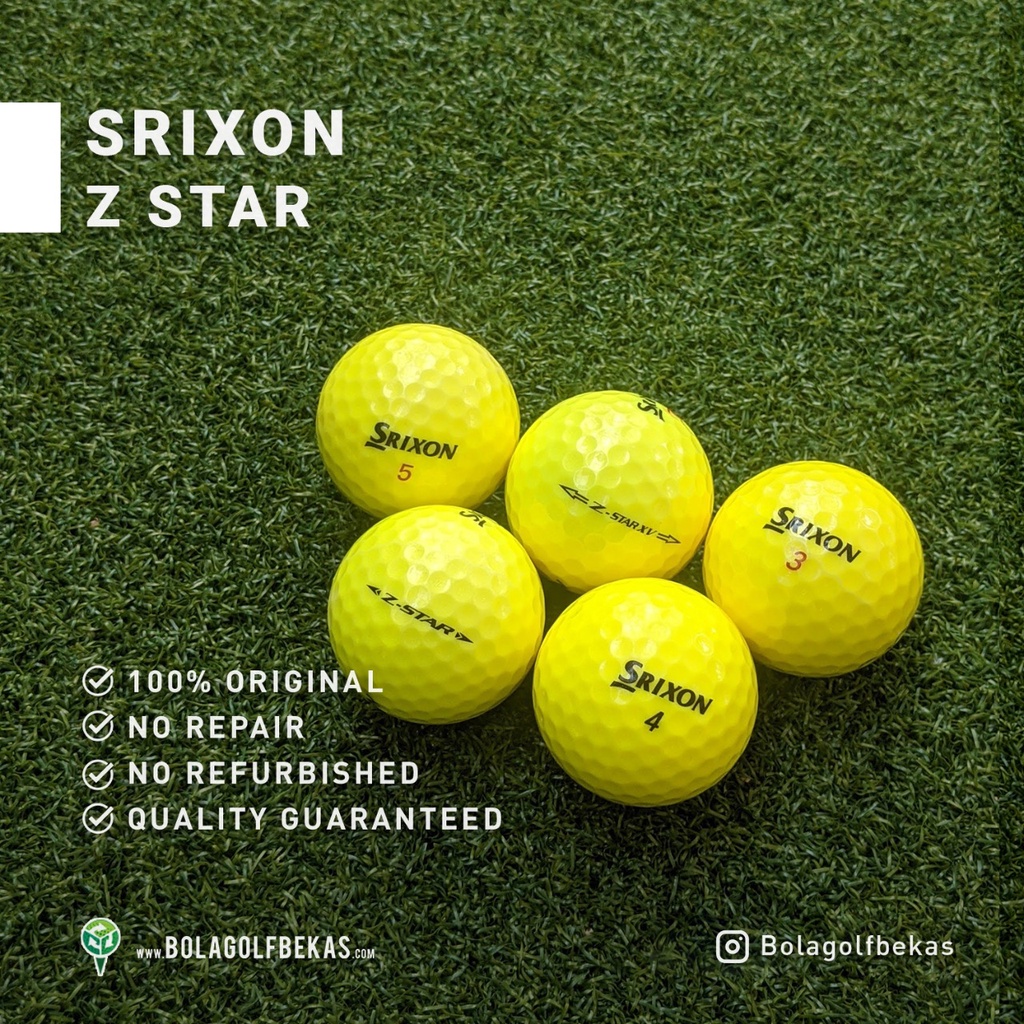 ลูกกอล์ฟ มือสอง เกรด A - Srixon Z-Star Ball - เกรด A ไม่ซ่อม - สีเหลือง