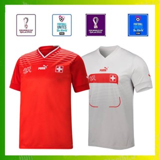 เสื้อกีฬาแขนสั้น ลายทีมชาติฟุตบอล FIFA World Cup Switzerland 2022 ชุดเหย้า คุณภาพสูง สําหรับผู้ชาย