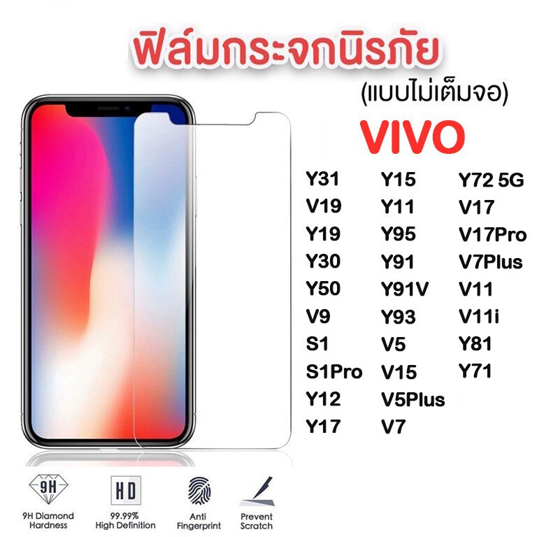 Clear glass film, tempered glass film (not full screen). authentic! Vivo v23 5G Y21 Y76 y15s v23e Y52 5G V21 Y72 Y31 v19 y12s Y20 Y30 Y50 V9 S1 Pro Y12 Y15 Y11 Y95 Y93 Y91 y91c V15