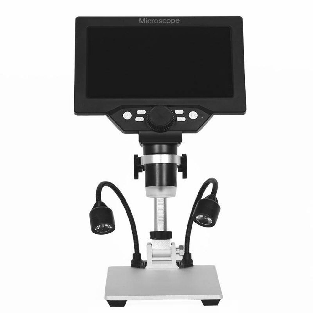 KKmoon G1200 กล้องจุลทรรศน์ดิจิทัล หน้าจอสี 7 นิ้ว ฐานขนาดใหญ่ จอแสดงผล LCD 12MP 1-1200X ขยายต่อเนื่อง พร้อมขาตั้งอะลูมิเนียมอัลลอย พร้อมไฟสองดวง