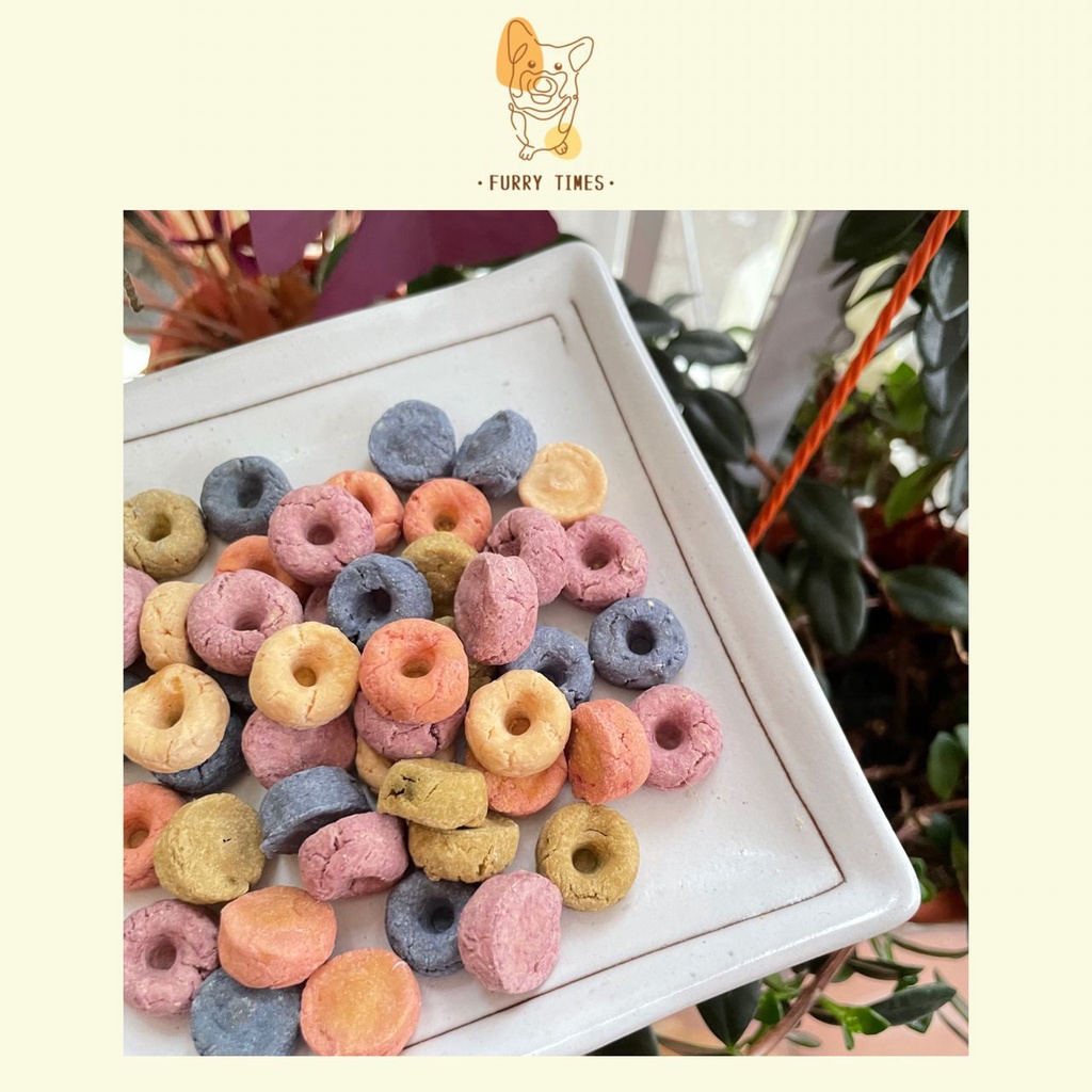 ขนมสัตว์เลี้ยงทํามือ Pet Kelloggs Cereal Mini Donut 50G 宠物Kelloggs圈甜迷你 50G