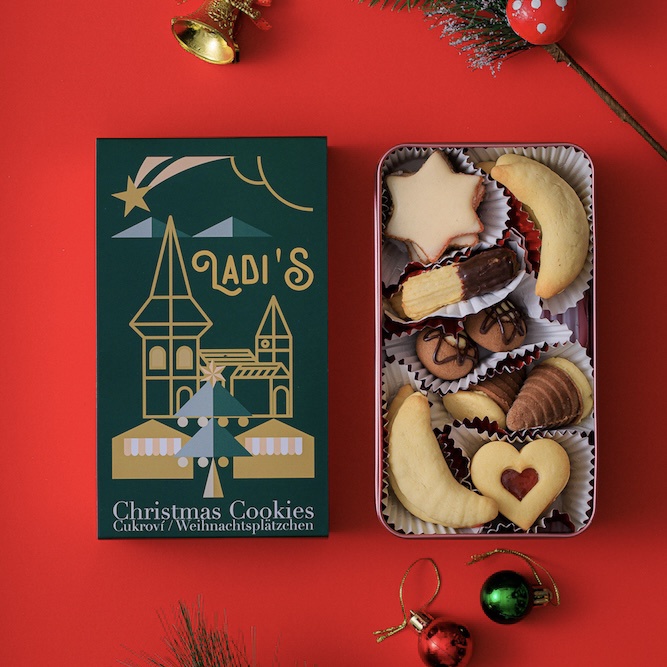 คุกกี้คริสมาส Homemade Christmas Cookies in Tin Box Gift Set / Cukroví / Weihnachtsplätzchen ของขวัญสุดพิเศษ